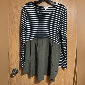 Umgee Black and White Striped Top